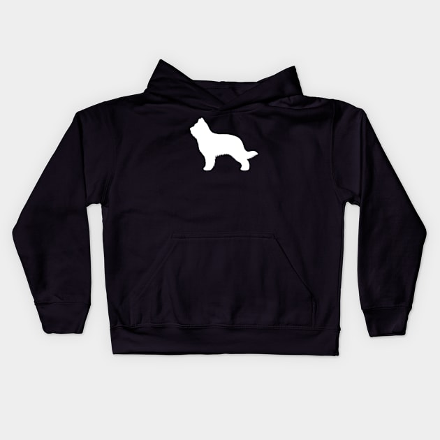 Briard Dog Silhouette Kids Hoodie by Coffee Squirrel